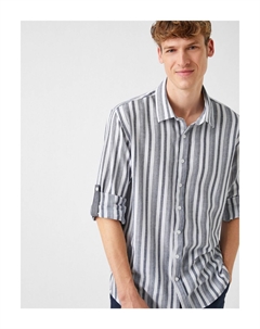 Складная рубашка в полоску с рукавами, синий Koton