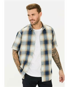 Рубашка KURZARM MIT KAROMUSTER, синий Camel active
