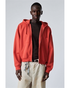 Толстовка свободного покроя средней плотности с застежкой-молнией, красный Weekday