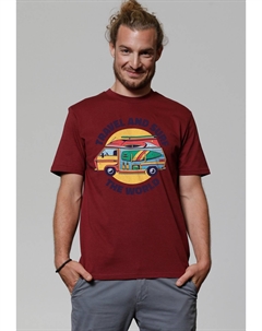 Футболка с принтом, темно-красный Watapparel