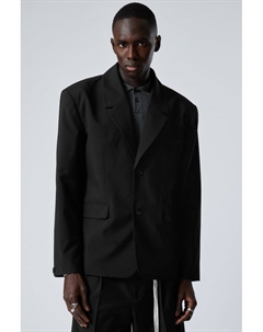 Свободный однобортный пиджак, черный Weekday