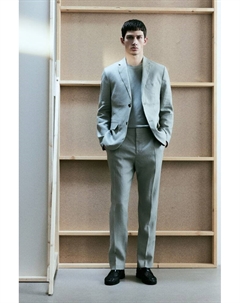 Узкие льняные брюки, зеленый H&m