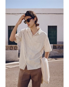 Рубашка из льняной ткани с короткими рукавами, прямого кроя., мультиколор H&m