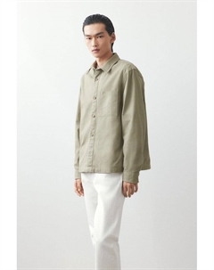 Рубашка из хлопкового твила классического кроя, зеленый H&m