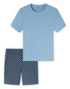 Короткая пижама  Casual Essentials, цвет Light blue/Dark blue Schiesser