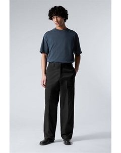 Брюки из твила свободного кроя, черный Weekday