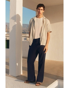 Брюки из лиоцелловой смеси, прямого кроя., синий H&m