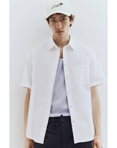 Рубашка Оксфорд с короткими рукавами, стандартного кроя., белый H&m