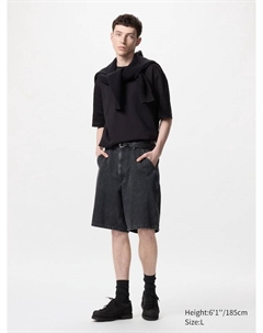 Джинсовые рабочие шорты, серый Uniqlo