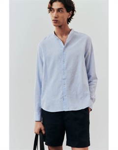 Рубашка из льняной ткани, классического кроя, голубой H&m
