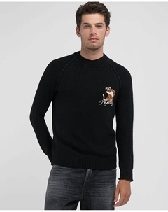 Мужской свитер с длинными рукавами и круглым вырезом, черный Replay