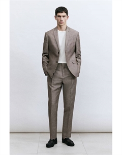 Узкие брюки из шерстяной смеси, бежевый H&m