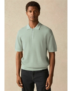 Рубашка поло TEXTURED SHORT SLEEVE ZIP, зеленый Next