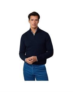 Свитер Merino Cash half zip, синий Hackett