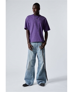 Футболка свободного кроя с принтом, белый Weekday