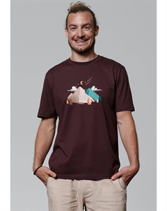 Футболка с принтом NIGHT AND CLOUDS, темно-красный Watapparel