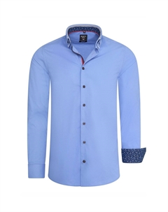 Рубашка с длинными рукавами и модными контрастными деталями, синий Rusty neal