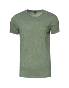 Рубашка с круглым вырезом, великолепным узором и нагрудным карманом, хаки Rusty neal