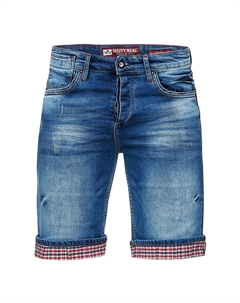 Джинсовые шорты Satto с клетчатыми манжетами, синий Rusty neal