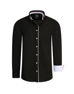 Рубашка с длинными рукавами модного контрастного дизайна, черный Rusty neal