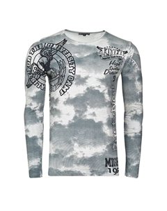 Рубашка с длинными рукавами и эффектным принтом, серый Rusty neal