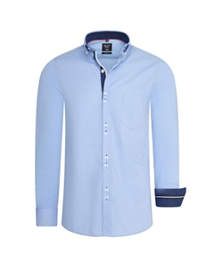 Рубашка с длинными рукавами и необычными двойными пуговицами, синий Rusty neal