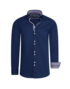 Рубашка с длинными рукавами и необычными двойными пуговицами, синий Rusty neal