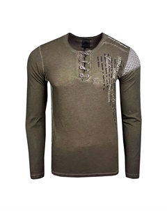 Рубашка с длинными рукавами и короткой планкой на пуговицах, хаки Rusty neal