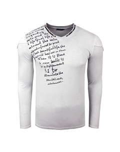 Рубашка с длинными рукавами, поношенная, серый Rusty neal