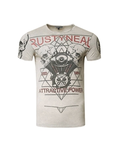 Футболка с крутым принтом спереди, серый Rusty neal