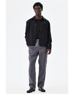 Льняные брюки обычного кроя, серый H&m