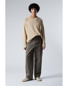 Брюки из твила свободного кроя, коричневый Weekday