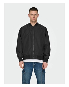 Куртка-бомбер BLOUSON MIT REISSVERSCHLUSS UND ELASTISCHEN BÜNDCHEN, черный Only & sons