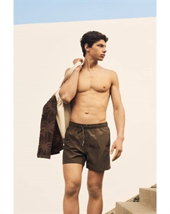 Мятые шорты для плавания, коричневый H&m