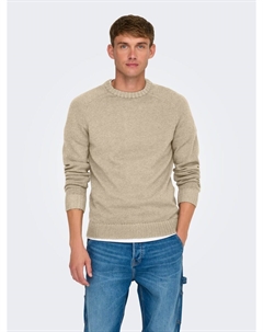 Свитер Sweater, пятнистый бежевый Only & sons