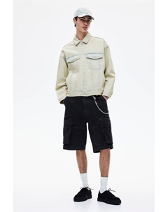 Джинсовая рабочая куртка свободного кроя, голубой H&m