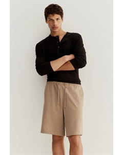 Пикейные шорты длиной до колена свободного кроя, бежевый H&m