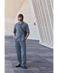 Брюки свободного кроя из смеси лиоцелла, серый H&m