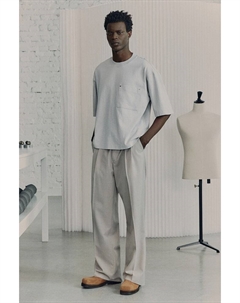 Футболка свободного кроя с эффектом потертости, серый H&m