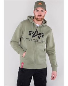 Толстовка на молнии, оливковый Alpha industries