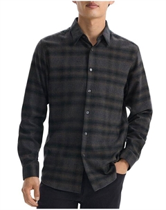 Рубашка Irving Button Down in Soft Plaid Cotton, зеленый Theory