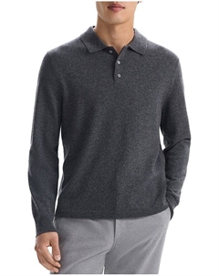 Кашемировый свитер-поло Hilles, серый Theory