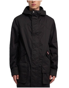 Дождевик Downing из хлопка с капюшоном и покрытием, черный Hunter