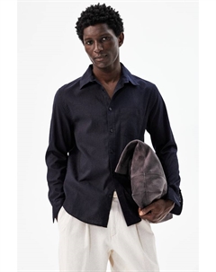 Рубашка из льняной ткани, классического кроя, синий H&m