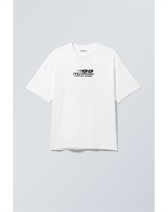 Футболка свободного кроя с принтом, белый Weekday