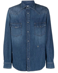 Jacob Cohën джинсовая рубашка с вышитым логотипом, синий Jacob cohen