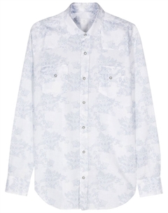 Рубашка с цветочным принтом, синий Eleventy