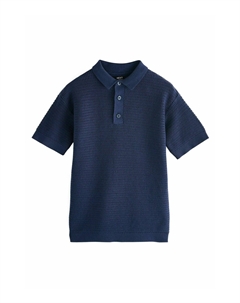 Поло REGULAR FIT - TEXTURED SHORT SLEEVE, синий Next