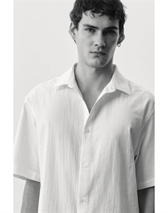 Рубашка со структурой, прямого кроя, бежевый H&m