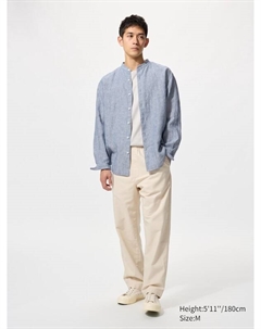 Легкие брюки из льняной смеси, белый Uniqlo